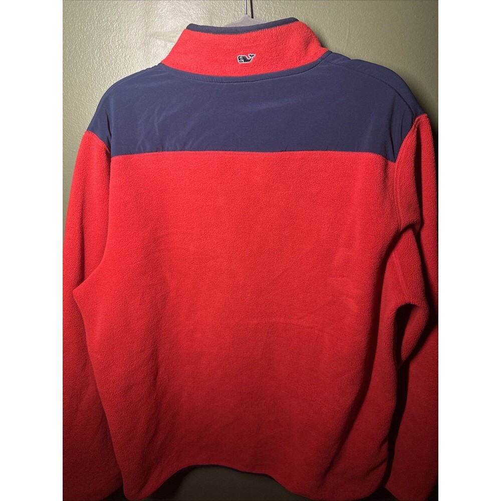 Vineyard Vines Men's The Shep Shirt 1/4 Snap Pullover Large Red Fleece Comfort - Picture 4 of 5